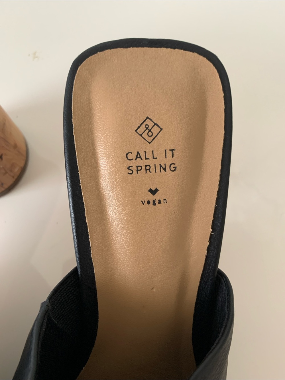 Call It Spring Black Pointed Mules Vegan with Wood-Textured Block Heel Size 8 - Picture 11 of 11
